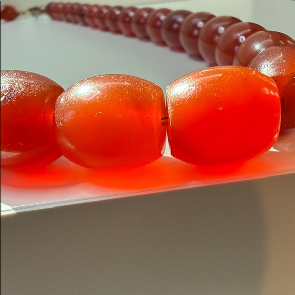 Stunning graduated Red carnelian Beaded continuous strand vintage Necklace - Picture 15 of 17